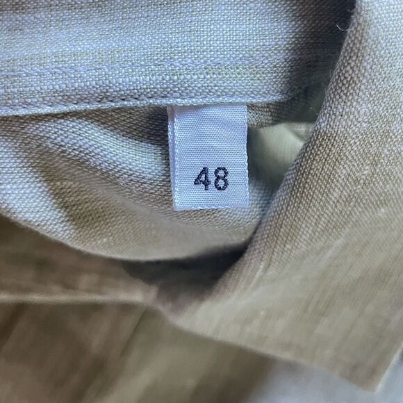 NWT Amina Rubinacci Napoli Costanza Green Italy 100% Linen Shirt Size 48 Women - Picture 8 of 13